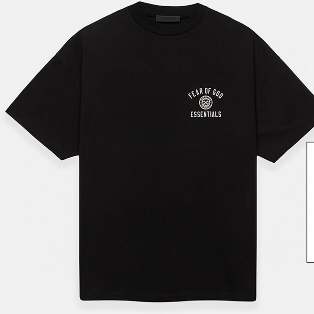 Authentic! New Fear of God Essentials Black University Crew Neck T-Shirt